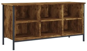 füstös tölgy színű szerelt fa cipősszekrény 100x35x50 cm