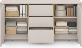 Sorrenti komód 168 cm fiókokkal – kasmír / arany