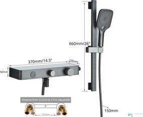 Termosztátos fali kádcsaptelep ELITE EDITION BBT1429 LED-kijelzővel és több vízsugaras kézizuhannyal, több színben
