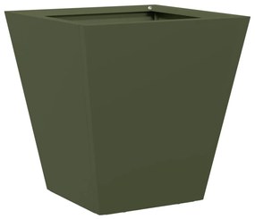 2 db olívazöld acél kerti növénytartó 30 x 30 x 30 cm