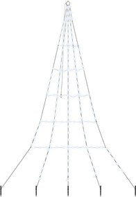 vidaXL LED Karácsonyfák talajráccsal Hideg fehér 306 cm Fém