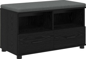 vidaXL Előtér pad Fekete Tölgy 80 x 38 x 46 cm Műanyag Fa és Szövet