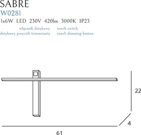 Fali Lámpa Fekete MAXLIGHT W0281