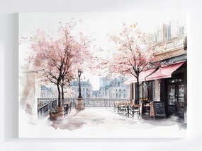 Vászonkép Canvas Párizs Franciaország Terasz Kávézó Fák Tavasz 80x60