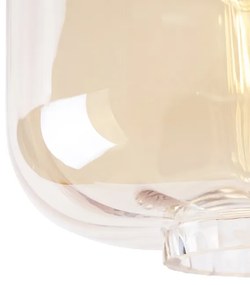 Design mennyezeti lámpa fekete borostyánüveggel - Qara