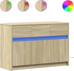 vidaXL sonoma tölgy színű szerelt fa LED-es TV-szekrény 91x34x61 cm