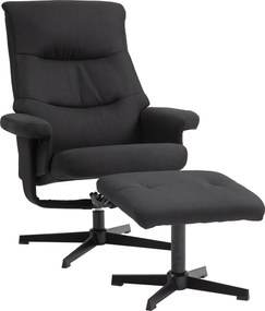 HOMCOM Fotel lábzsámollyal, párnázott TV Fotel dönthető funkcióval, hintázó jellemzővel, forgatható pihenőszék bársonyos megjelenéssel, Nappalihoz és