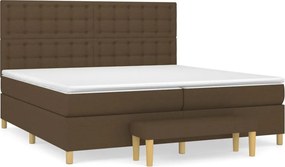 vidaXL sötétbarna szövet rugós ágy matraccal 200 x 200 cm