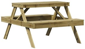 impregnált fenyőfa piknik asztal 105 x 134 x 75 cm