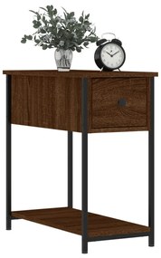 2 db barna tölgyszínű szerelt fa éjjeliszekrény 30x60x60 cm