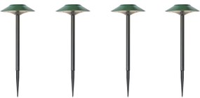 4 darabos zöld leszúrható spotlámpa készlet LED-del IP44 Solar - Mushroom
