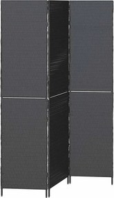 vidaXL Szobaelválasztó Fekete 146 x 180 cm polirattan