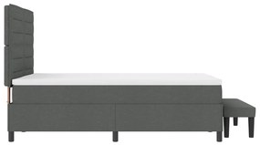vidaXL Box Spring Ágy Matraccal és Pad Sötétszürke 140x200 cm Szövet