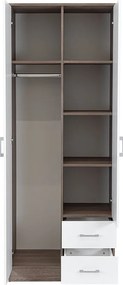 Miami gardróbszekrény 80x205 cm fehér-yorki tölgy