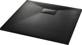 vidaXL fekete SMC zuhanytálca 90 x 80 cm