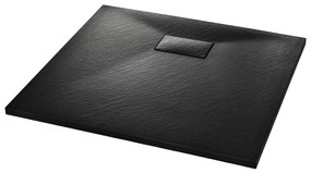 vidaXL fekete SMC zuhanytálca 90 x 80 cm