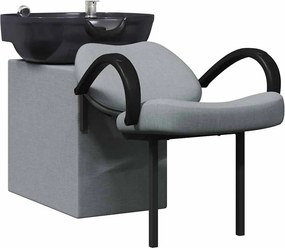 vidaXL Sampon Szék Világosszürke és fekete 63 x 141 x 92 cm szövet