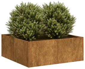 vidaXL ültető rozsdás 80x80x30 cm időjárásálló acélból