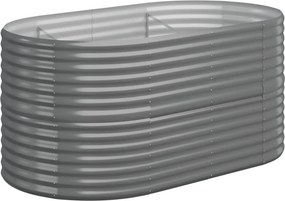 vidaXL szürke horganyzott acél kerti magaságyás 152x80x68 cm