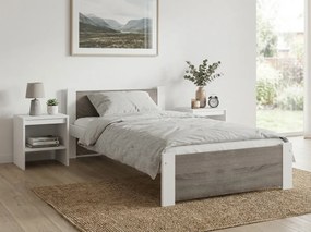 Ágy IKAROS 80 x 200 cm, fehér/szarvasgomba tölgy Matrac: Coco Maxi matrac 20 cm, Ágyrács: Ágyrács nélkül