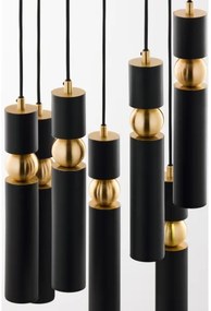 Jupiter 2015 - Csillár zsinóron ALAS 7xGU10/10W/230V fekete/arany