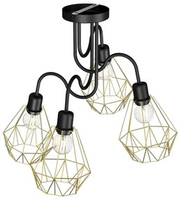 Csillár BERGEN 4xE27/60W/230V fekete/arany