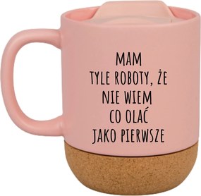 Rózsaszín Bögre Fedéllel És Parafa Aljjal Ajándék Nem Tudom Mit Hagyjak Ki