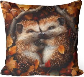 Őszi Díszpárnahuzat 40X40 Sündisznó Őszi Sündisznó Levelek 452