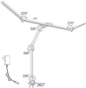 LED állítható fényerőjű flexibilis asztali lámpa LED/36W/230V 3000-6500K CRI 92