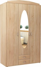 Szekrény szekrény 3D2S Sonoma Tölgy háromajtós tükör Rob
