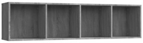 szürke sonoma színű szerelt fa könyv-/TV-szekrény 143x30x36 cm