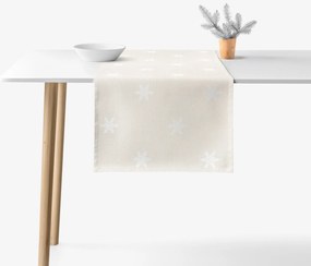 Goldea natura karácsonyi asztali futó - hópelyhek természetes alapon 20x120 cm