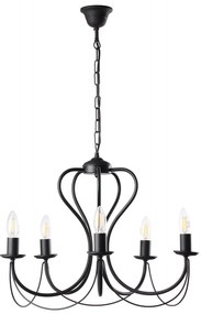 ONLI - Csillár láncon CANDELA 5xE14/6W/230V fekete