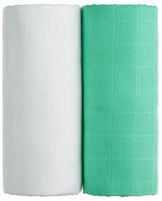 Tetra 2 db fehér és zöld pamut törölköző, 90 x 100 cm - T-TOMI