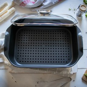 Elo 89940 Sütőedény üveg fedéllel és aromafogantyúval Duo Vital 40 x 26 cm