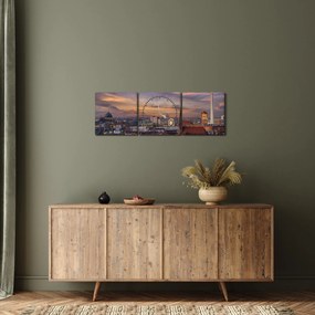 Kép - Naplemente Berlin felett (órával) (90x30 cm)
