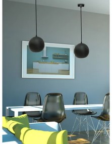 Csillár zsinóron FLEN 1xE27/40W/230V á. 20 cm fekete