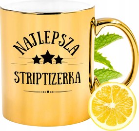 Prémium Arany Csillogó Bögre Sztriptíz Ajándék Nyomtatott Fotó