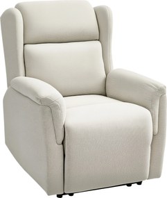 HOMCOM Relaxáló Fotel, TV Fotel Dönthető Funkcióval, Zsebtavas Rugókkal, Párnázott Dönthető Fotel, Relaxációs Fotel 150 kg Teherbírással, Bézs | Aosom