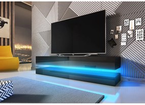 FLY tv szekrény fekete/fekete fényes