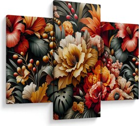 Kép - Narancs-vörös virágok (90x60 cm)