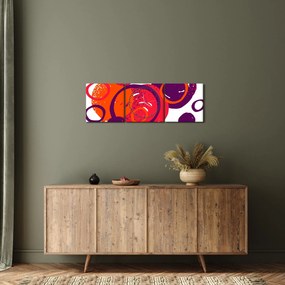 Kép - Motívum körökkel meleg színekben (órával) (90x30 cm)