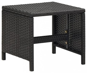 4 db fekete polyrattan kerti ülőke párnákkal