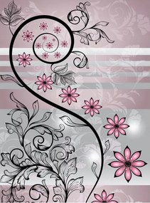 Fotótapéta Rózsaszín virágok és levelek vinil 184x254 +ragasztó