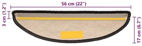 15 db szizál hatású antracitszürke lépcsőszőnyeg 56x17x3 cm