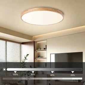 BRILAGI - Dimmelhető lámpatest WOODLINE LED/100W/230V 3000-6000K tölgy átm. 80 cm + távirányító