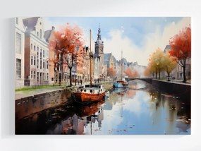 Vászonkép Canvas Város Óváros Bérházak Csatorna Híd Kilátás 60x40