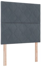 Boxspring Ágy Matraccal Sötétszürke 90x200 cm Bársony