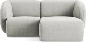 Világosszürke zsenília sarokkanapé (jobb oldali-heverő résszel) Lani – Makamii