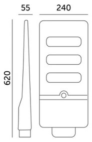 LED Napelemes utcai lámpa érzékelővel URBI LED/8W/3,2V 6500K IP54 + távirányító